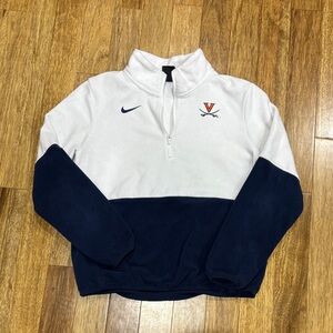 Nike White and Navy Virginia Cavaliers Half-Zip Pullover